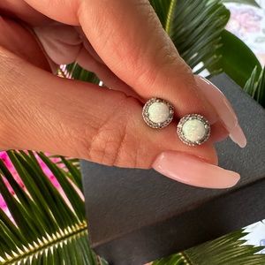 Round Quartz and Cubic Zirconia Earrings